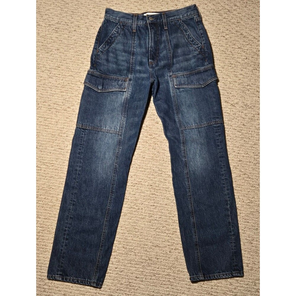 Denim Forum Aritzia 90's Lo-Rise Cargo Slim jeans Dark Wash Women's 27